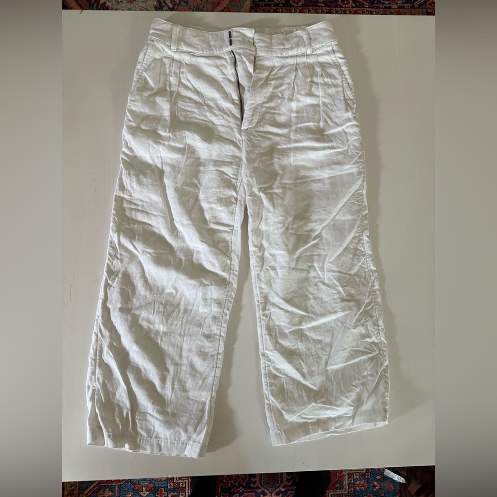 Abercrombie and fitch white linen pants